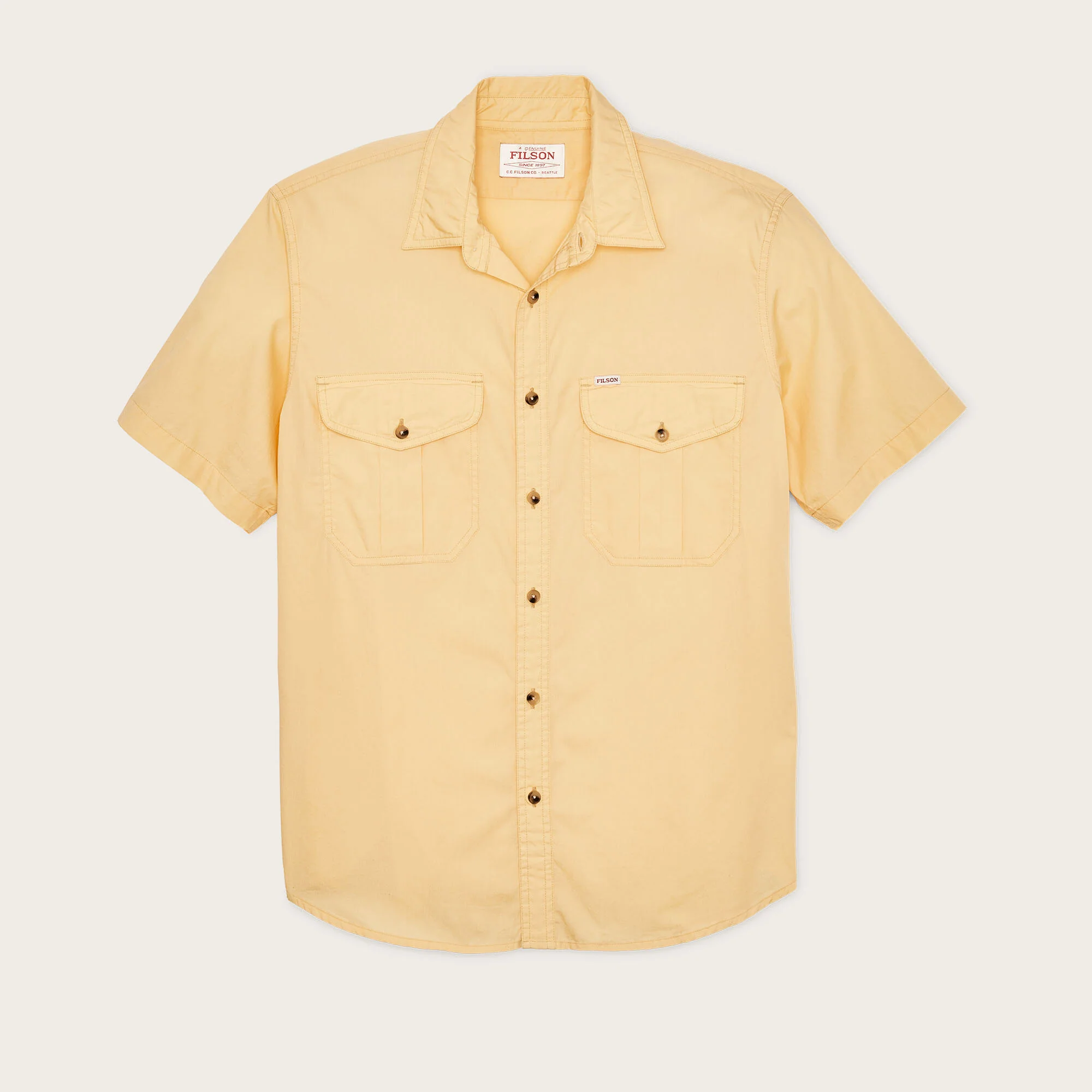 FILSON'S WASHED SHORT SLEEVE FEATHER CLOTH SHIRT