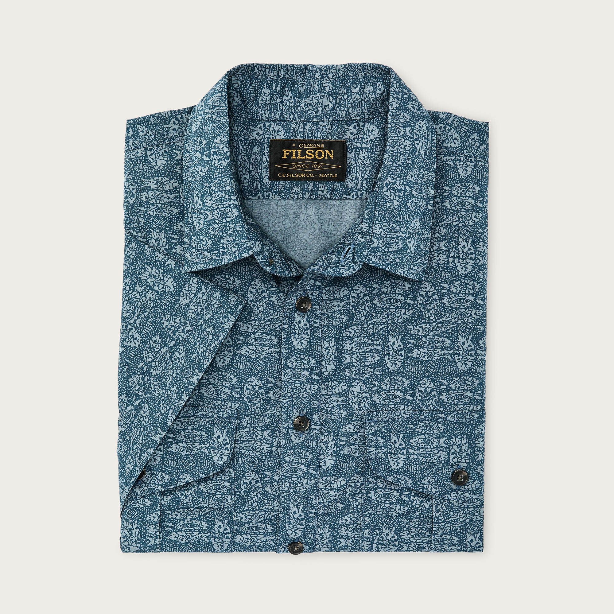 FILSON'S WASHED SHORT SLEEVE FEATHER CLOTH SHIRT - Image 3