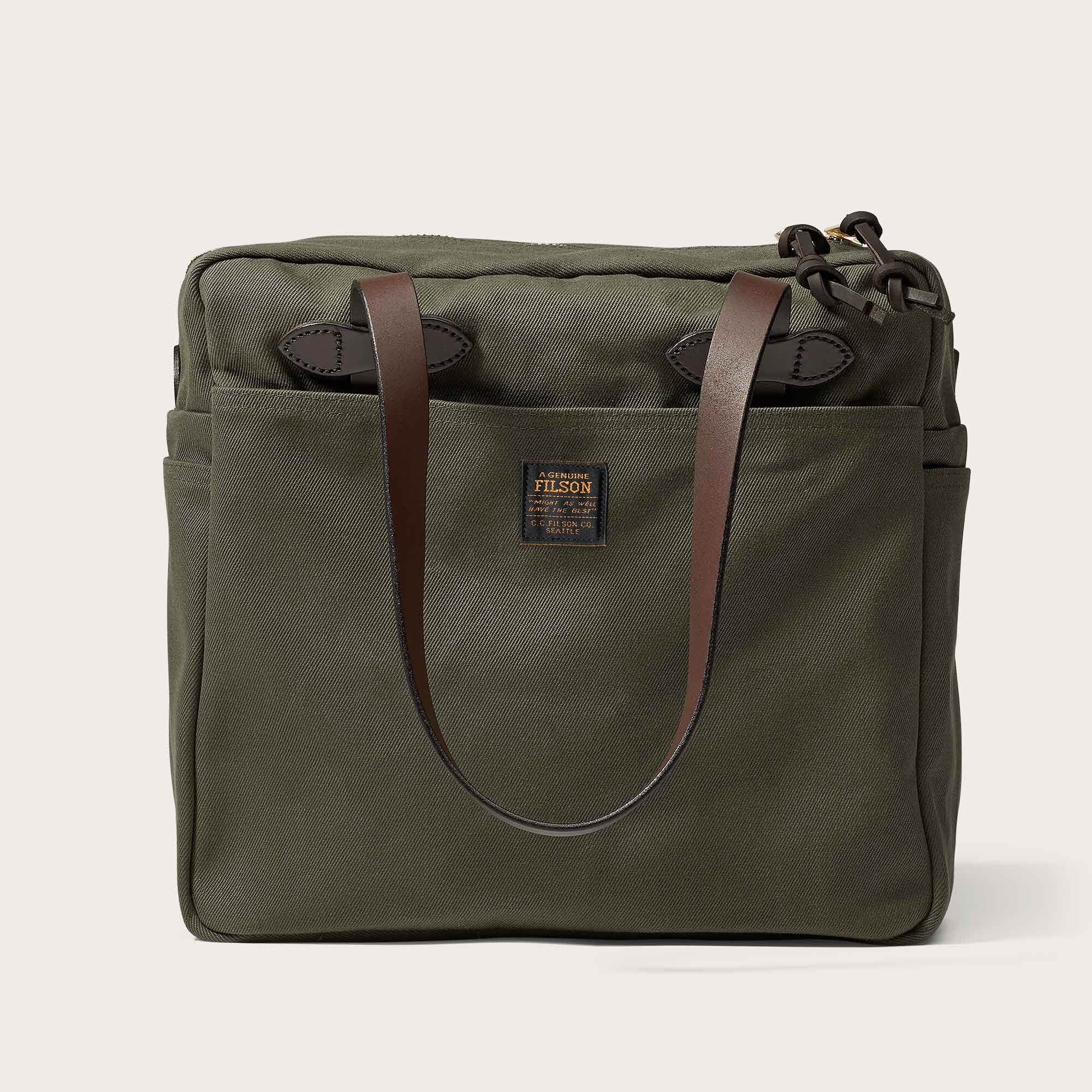 RUGGED TWILL TOTE BAG WITH ZIPPER