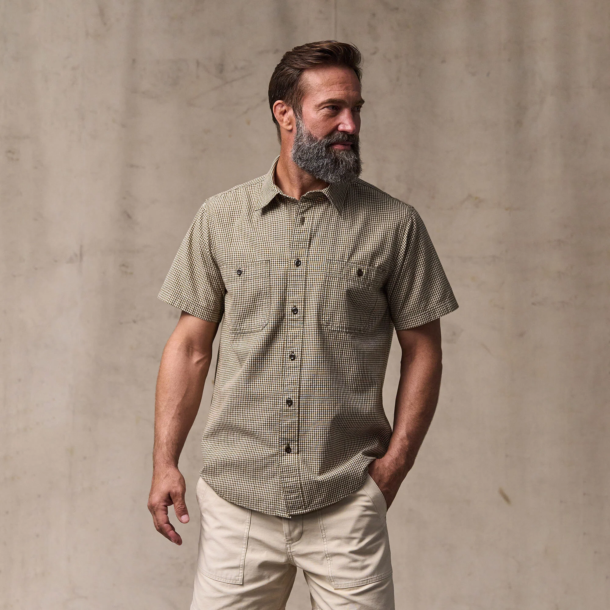 SHORT SLEEVE CHAMBRAY SHIRT - Image 5