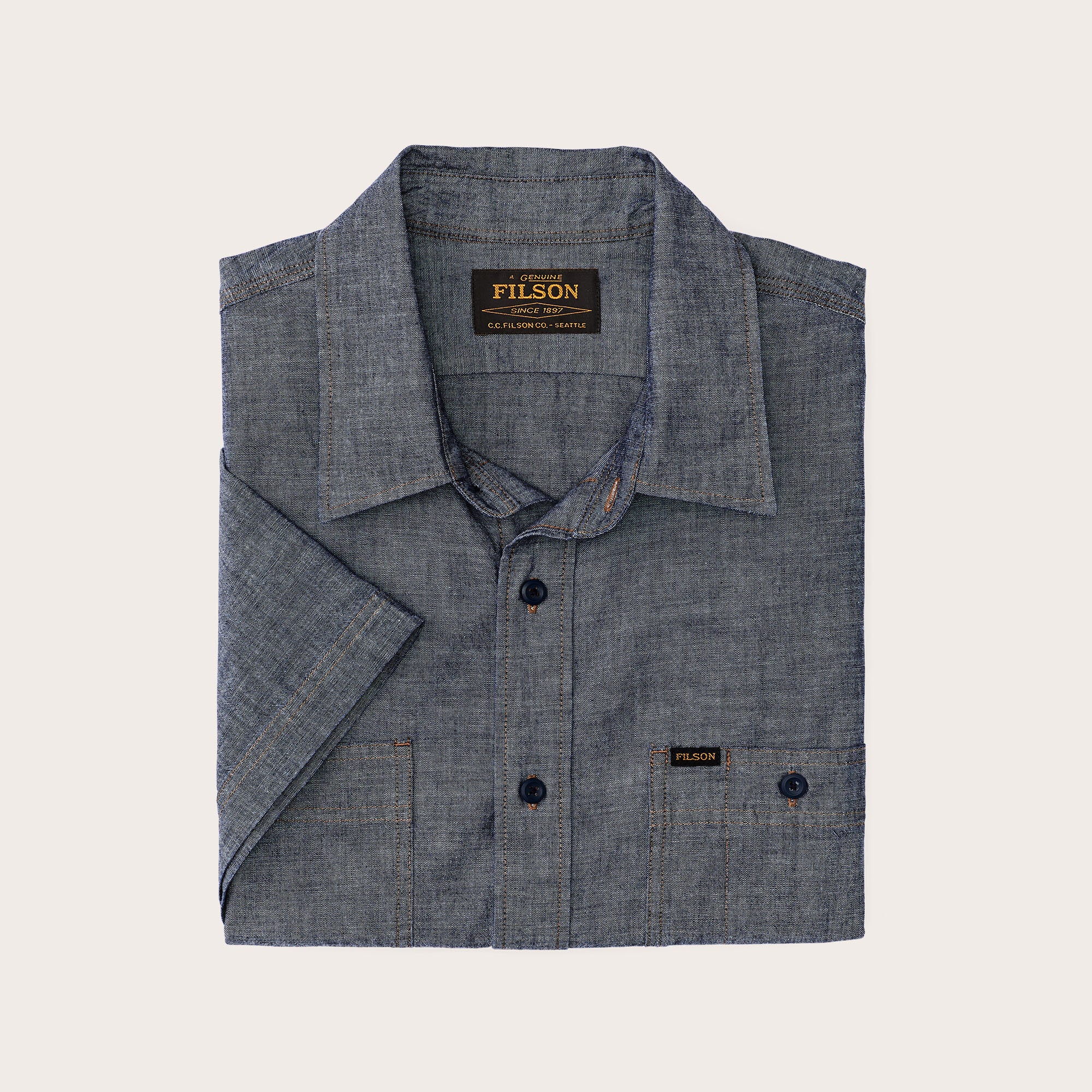 Short Sleeve Chambray Shirt - Image 3