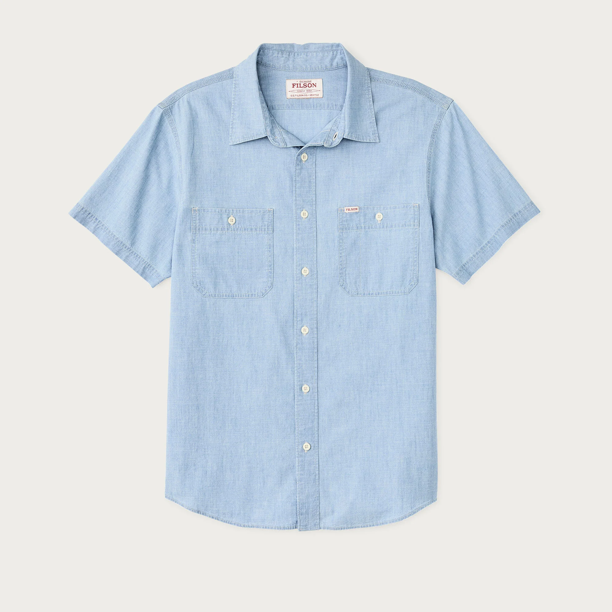 Short Sleeve Chambray Shirt