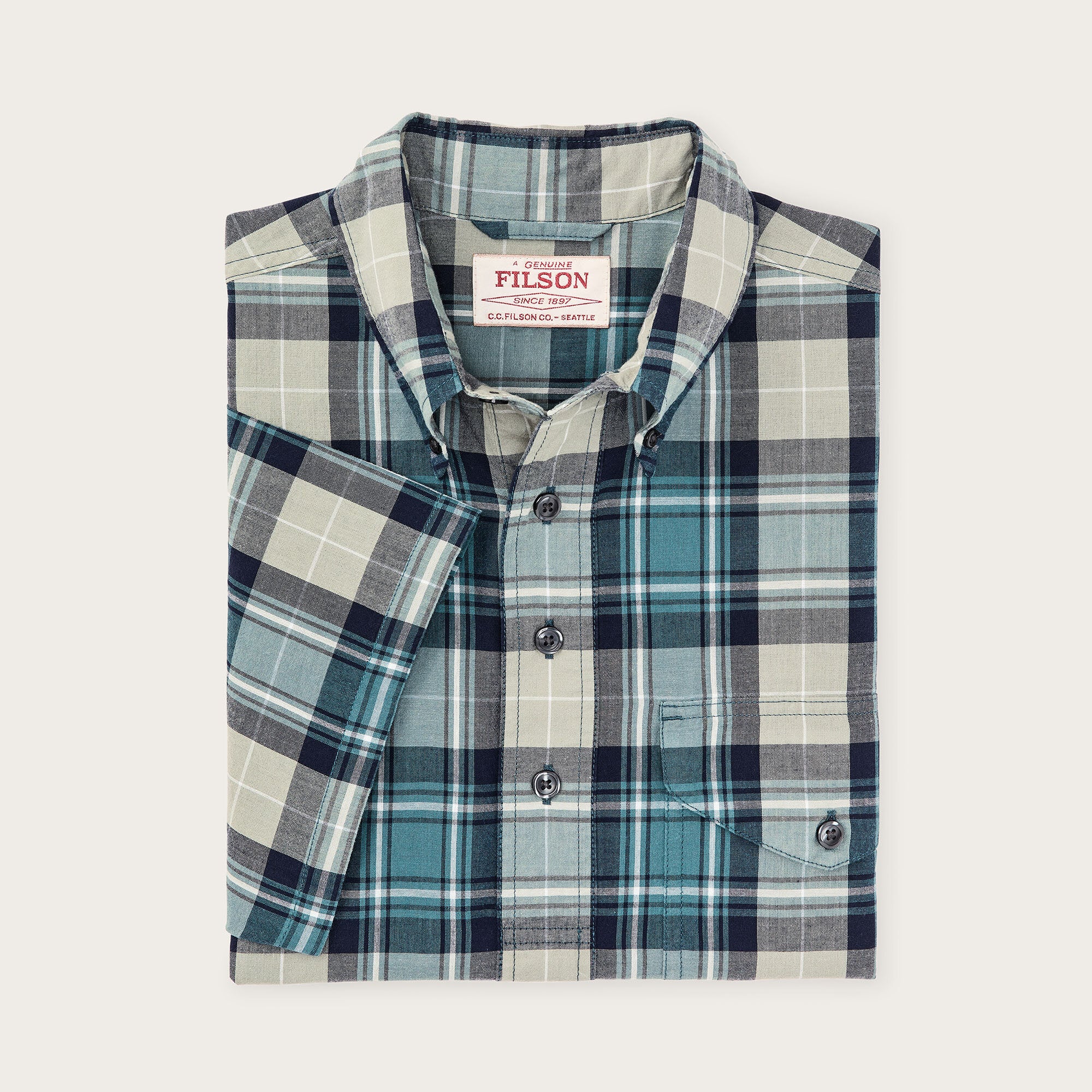 SHORT SLEEVE MADRAS POPOVER SHIRT - Image 3