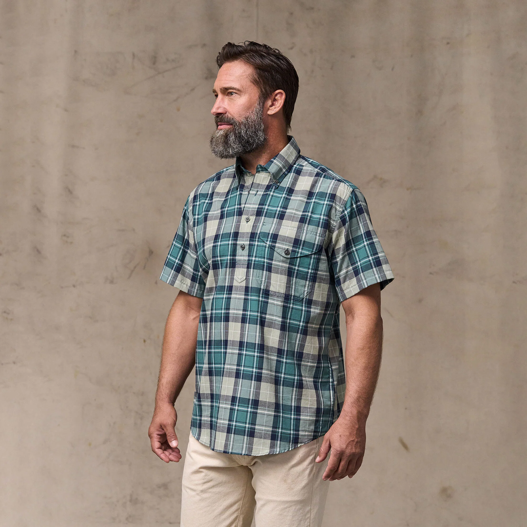 SHORT SLEEVE MADRAS POPOVER SHIRT - Image 6